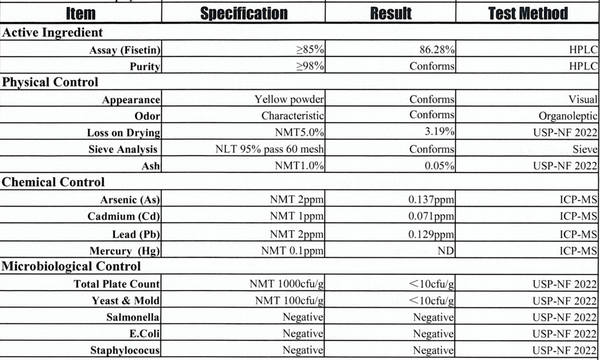 100g de fisetina em pó