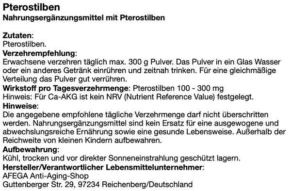 Preishit: 125 g Pterostilbene-Pulver (das 'Blaubeer-Molekül')