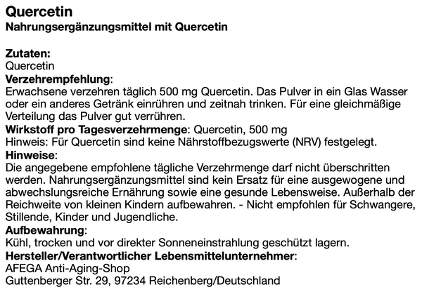 250 g di quercetina in polvere