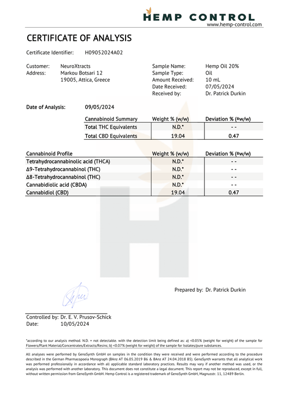 CBD-Öl 20% CBD mit Piperin Anti-Stress-Serie, 10 ml