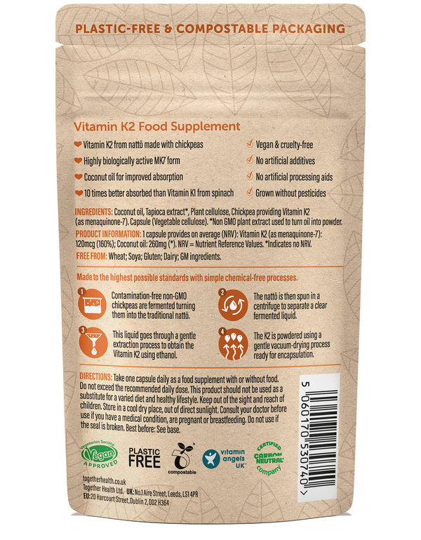 Together Health - Vitamin K2 — Veganes Nahrungsergänzungsmittel — 30 Kapseln