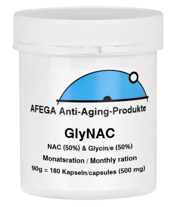 EINFÜHRUNGSRABATT: AFEGA® GlyNAC – 1:1 Kombination aus Glycin &amp; NAC - 180 Kapseln (Monatsration)