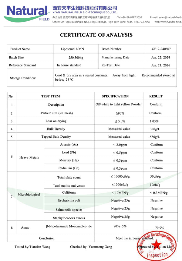 250 g liposomal NMN powder (nicotinamide mononucleotide)