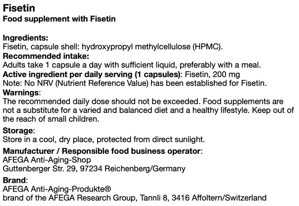 200 g Fisetina (1000 capsule da 200 mg ciascuna)