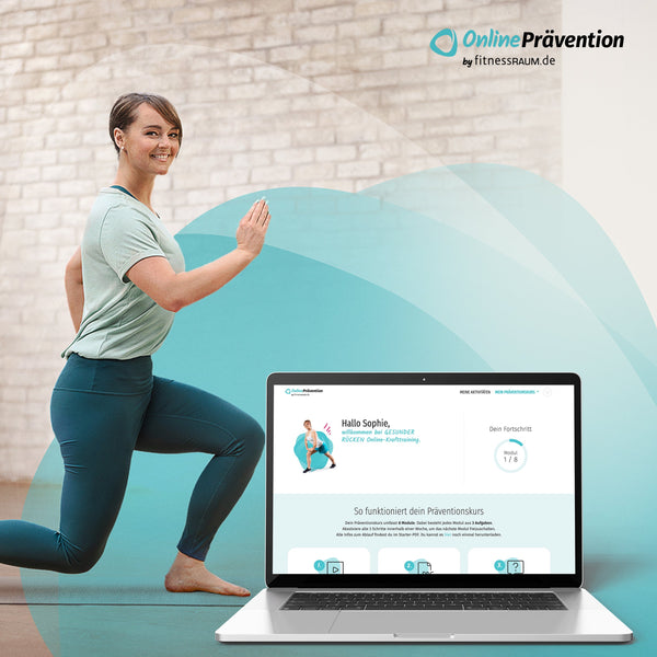 GESUNDER RÜCKEN: 8-Wochen-Online Präventionskurs – bis zu 100% erstattbar + 6 Monate Gratiszugang fitnessRAUM.de