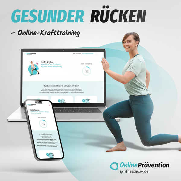 GESUNDER RÜCKEN: 8-Wochen-Online Präventionskurs – bis zu 100% erstattbar + 6 Monate Gratiszugang fitnessRAUM.de