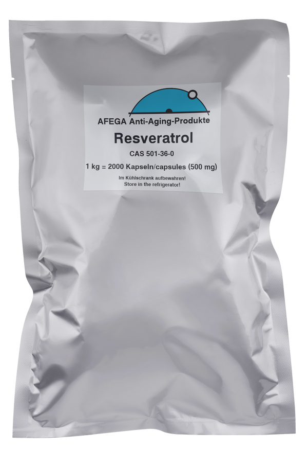 1 kg de Resveratrol puro em pó (2222 cápsulas com 451 mg cada)