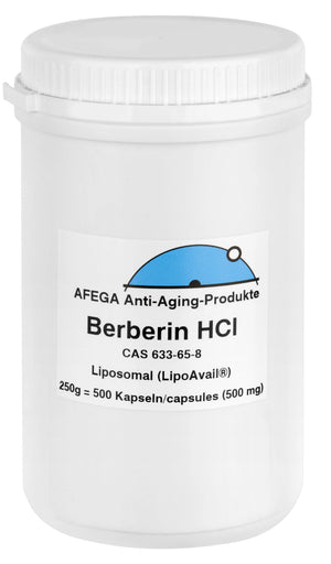 AFEGA liposomale Berberin Kapseln (500 Stück), 250g in weisser Dose