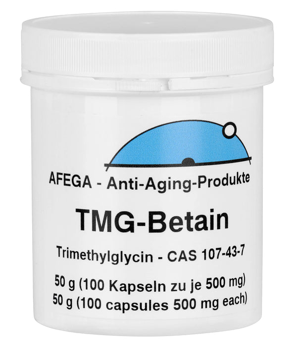 AFEGA TMG-Betain Kapseln (100 Stück), 50g in weisser Dose