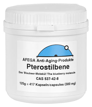 AFEGA Pterostilbene Kapseln (417 Stück), 125g in weisser Dose