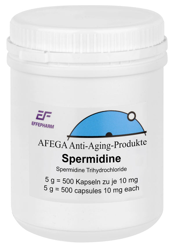 AFEGA Spermidin (500 Kapseln), 5g in weisser Dose