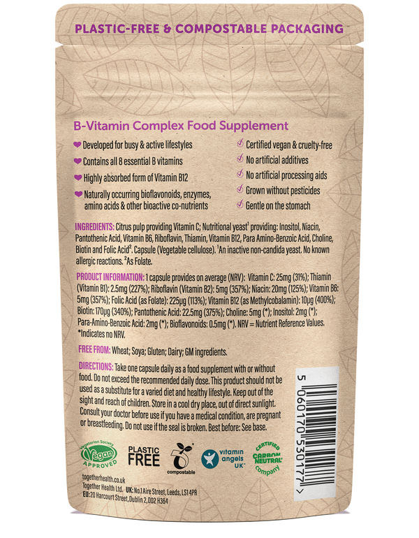 Together Health - Vitamin B-Komplex — Veganes Nahrungsergänzungsmittel — 30 Kapseln
