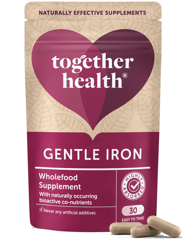 Together Health Gentle Iron Kapseln (30 Stück), mit bioverfügbaren Co-Nährstoffen, in einer Tüte