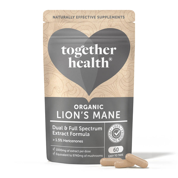 Together Health Lion's Mane Kapseln (60 Stück), aus dem Löwenmähnepilz, in einer Tüte