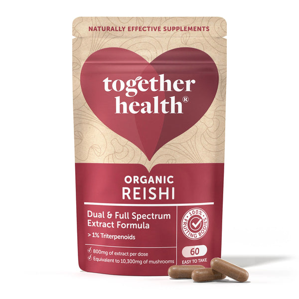 Together Health Organic Reishi Kapseln (60 Stück) in einer Tüte