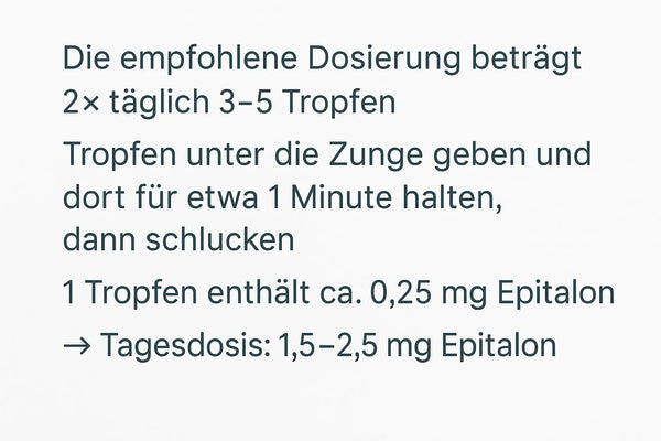 Dosierungsempfehlung Epitalon-Tropfen
